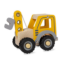 Игрушечный трактор с краном LUKNO, жёлтый